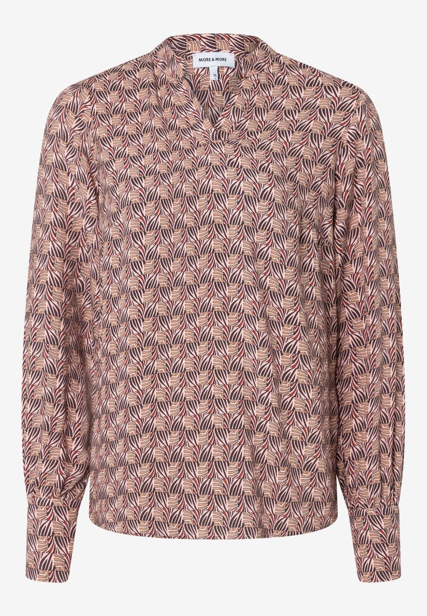 Viskosebluse mit Minimal-Print