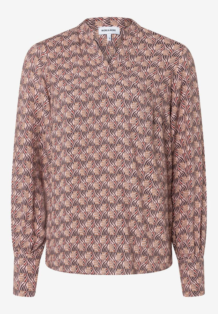 Viskosebluse mit Minimal-Print