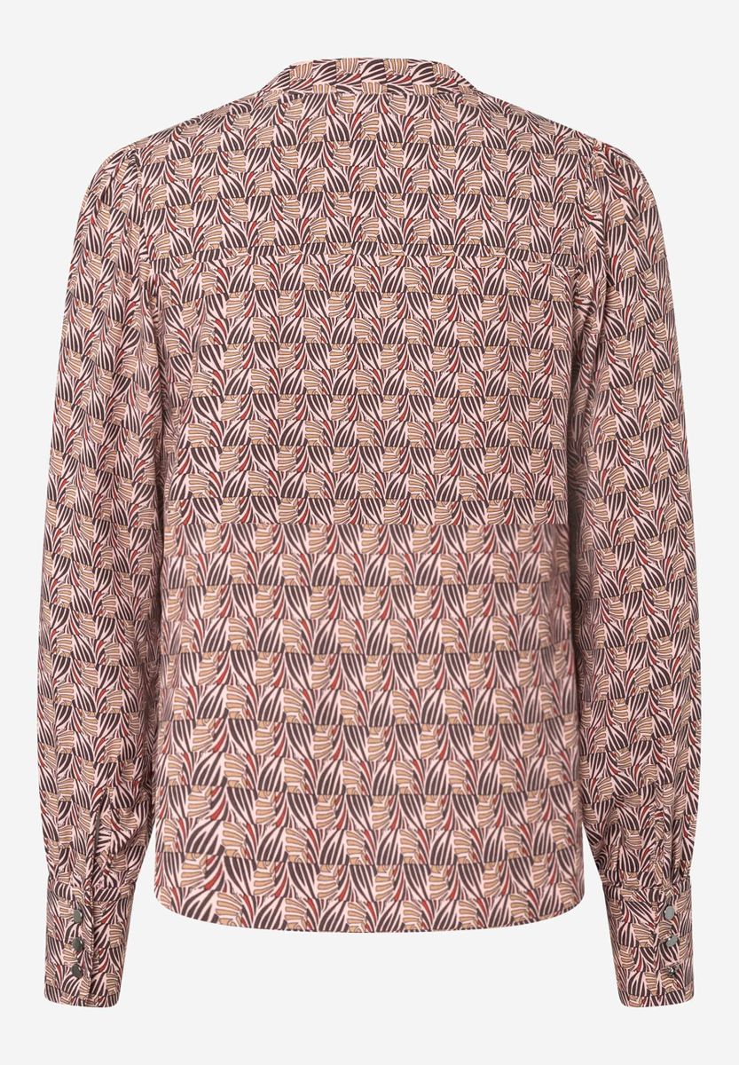 Viskosebluse mit Minimal-Print