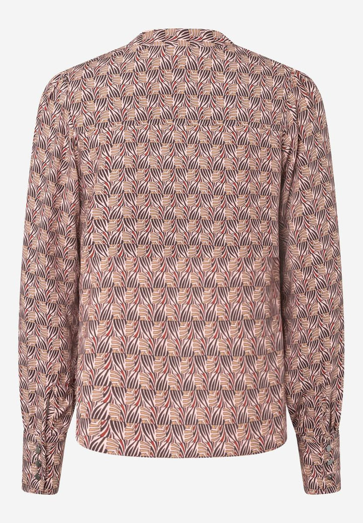 Viskosebluse mit Minimal-Print