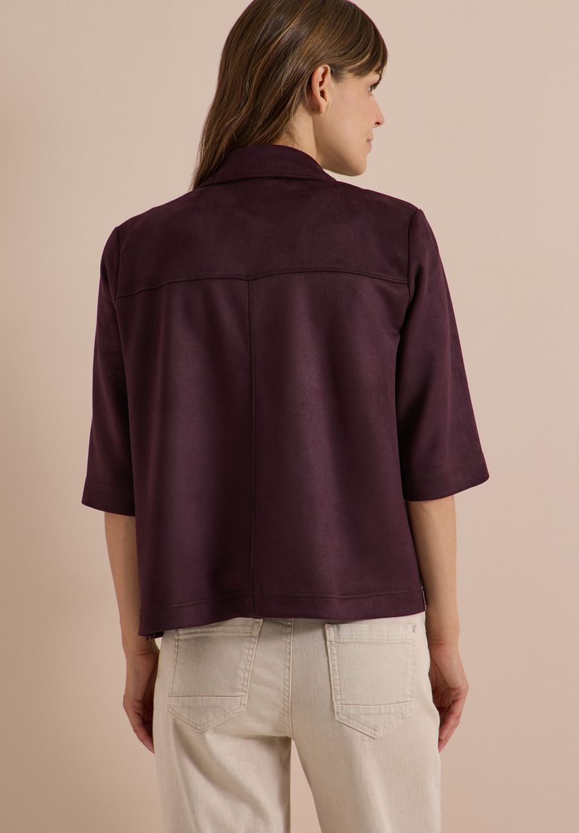 Velours Hemdbluse mit Tapedetails