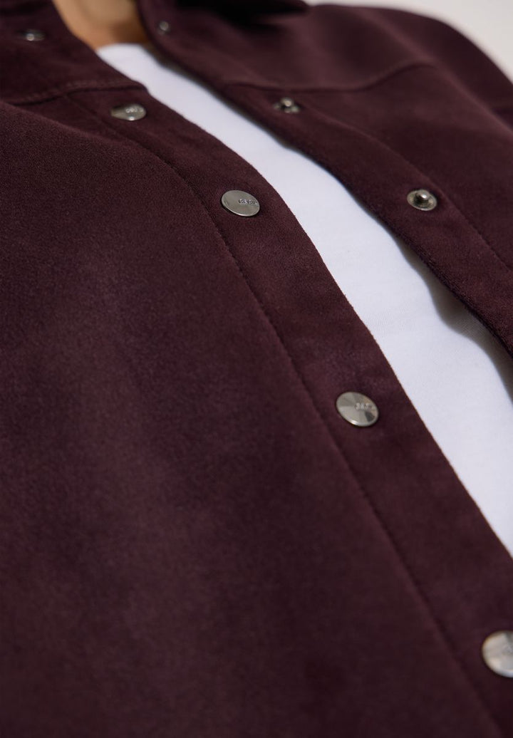 Velours Hemdbluse mit Tapedetails