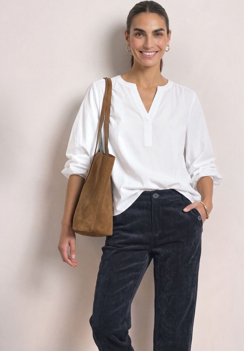 Mid Waist Straight Leg Hose mit Knöpfen