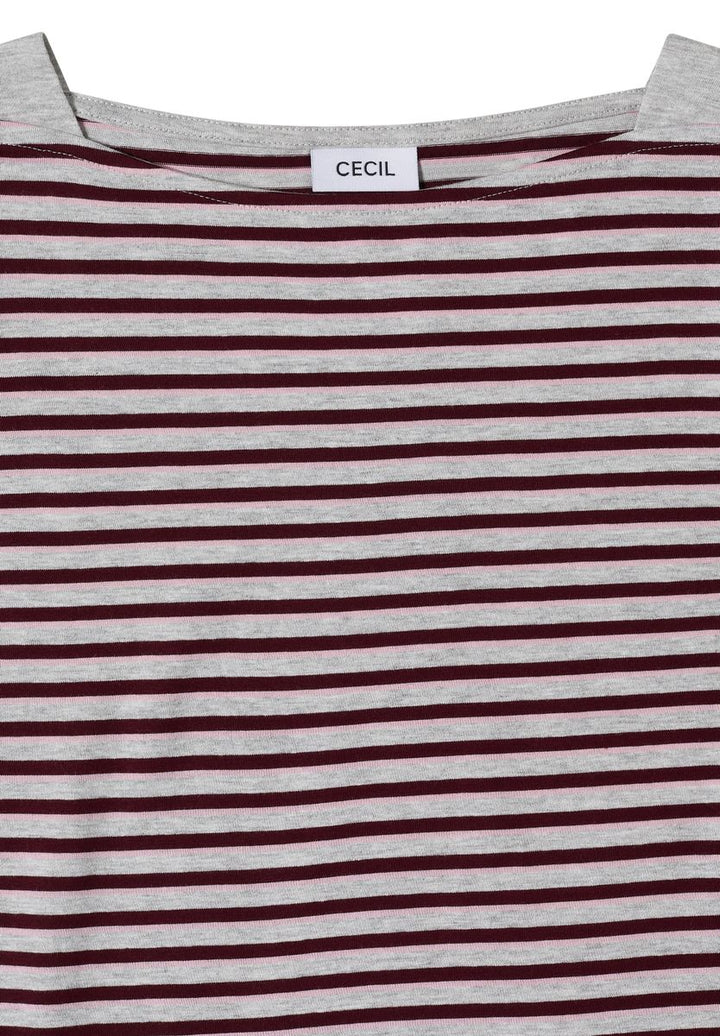 3/4-Arm Shirt mit Boat Neck und Streifen