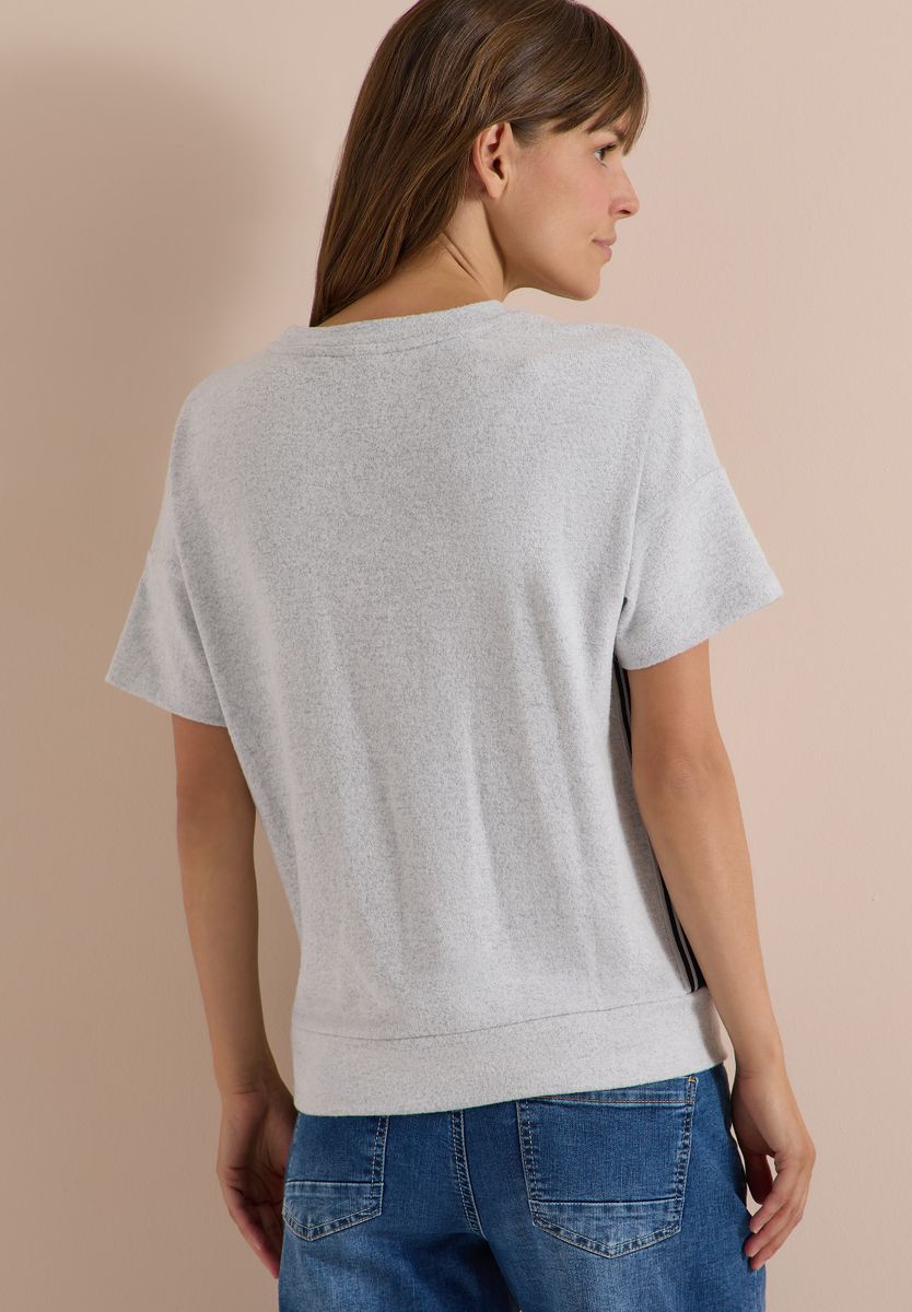 Dropped Shoulder Shirt mit Rundhals und Tape