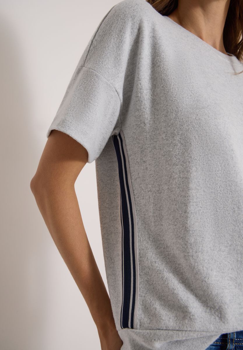 Dropped Shoulder Shirt mit Rundhals und Tape