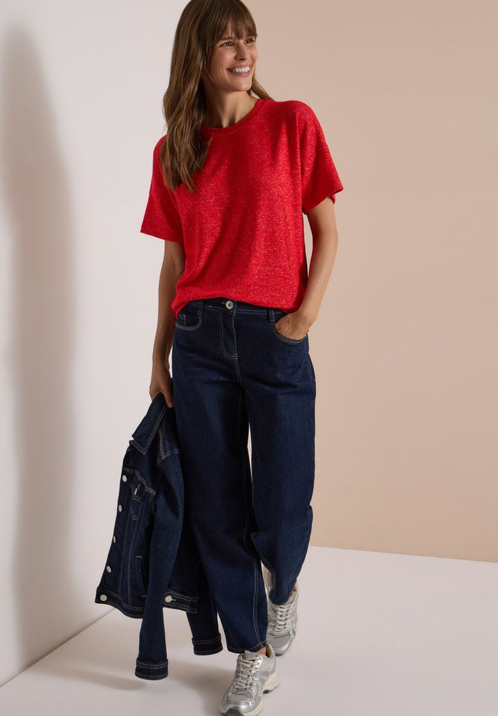 Dropped Shoulder Shirt mit Rundhals und Tape