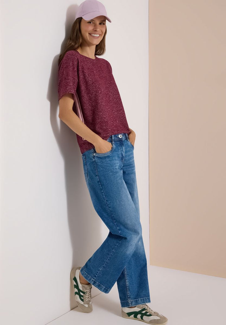 Dropped Shoulder Shirt mit Rundhals und Tape