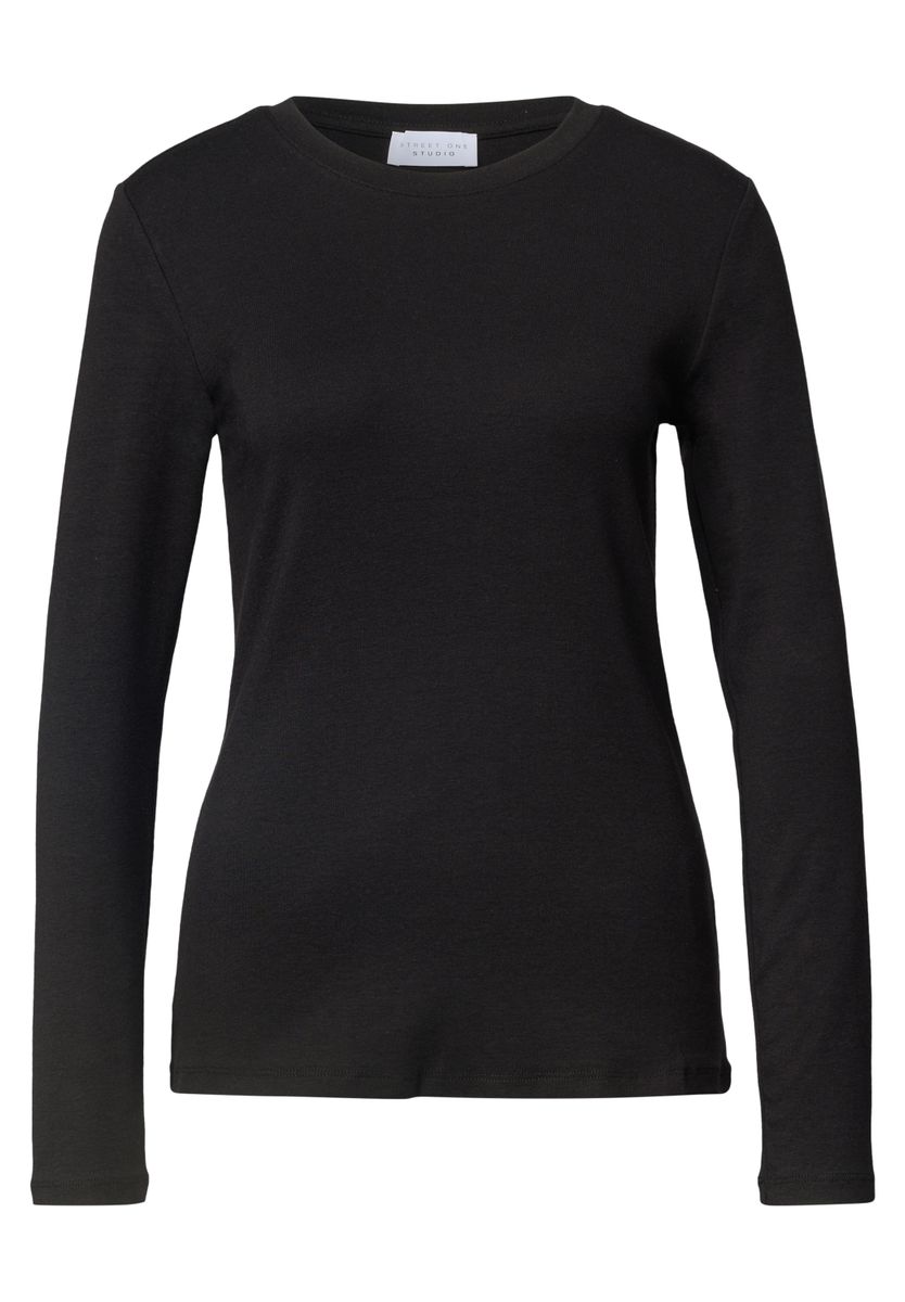 Basic Shirt in Unifarbe mit Rundhals