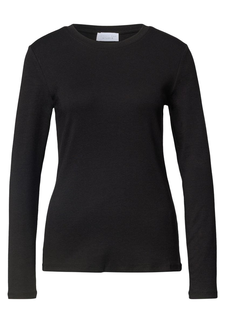 Basic Shirt in Unifarbe mit Rundhals