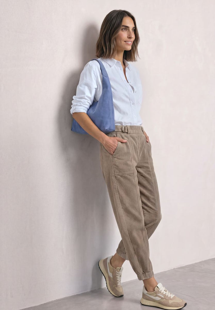 High Waist Barrel Leg Hose mit Elastikbund