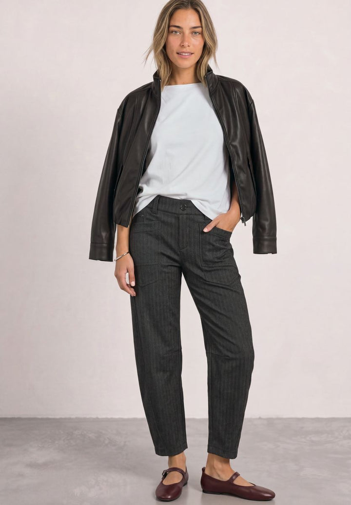 High Waist Barrel Leg Hose mit Elastikbund