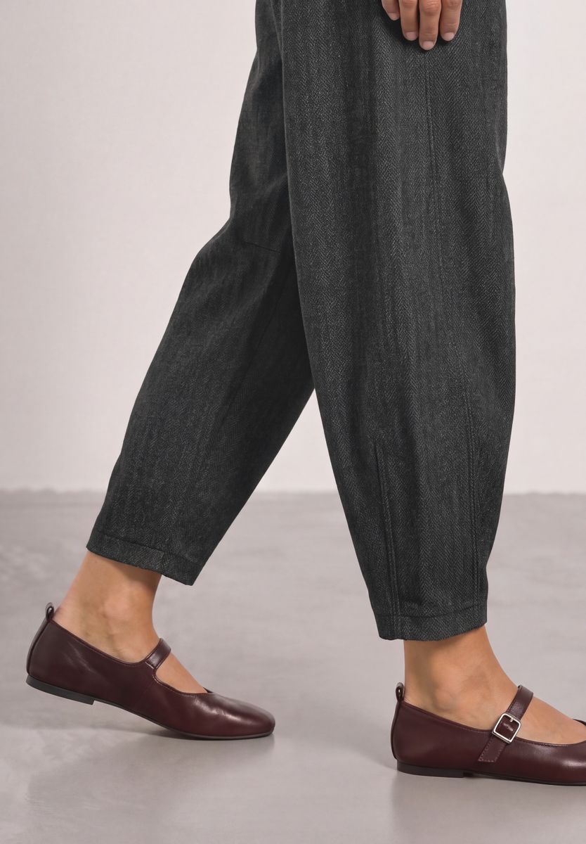 High Waist Barrel Leg Hose mit Elastikbund