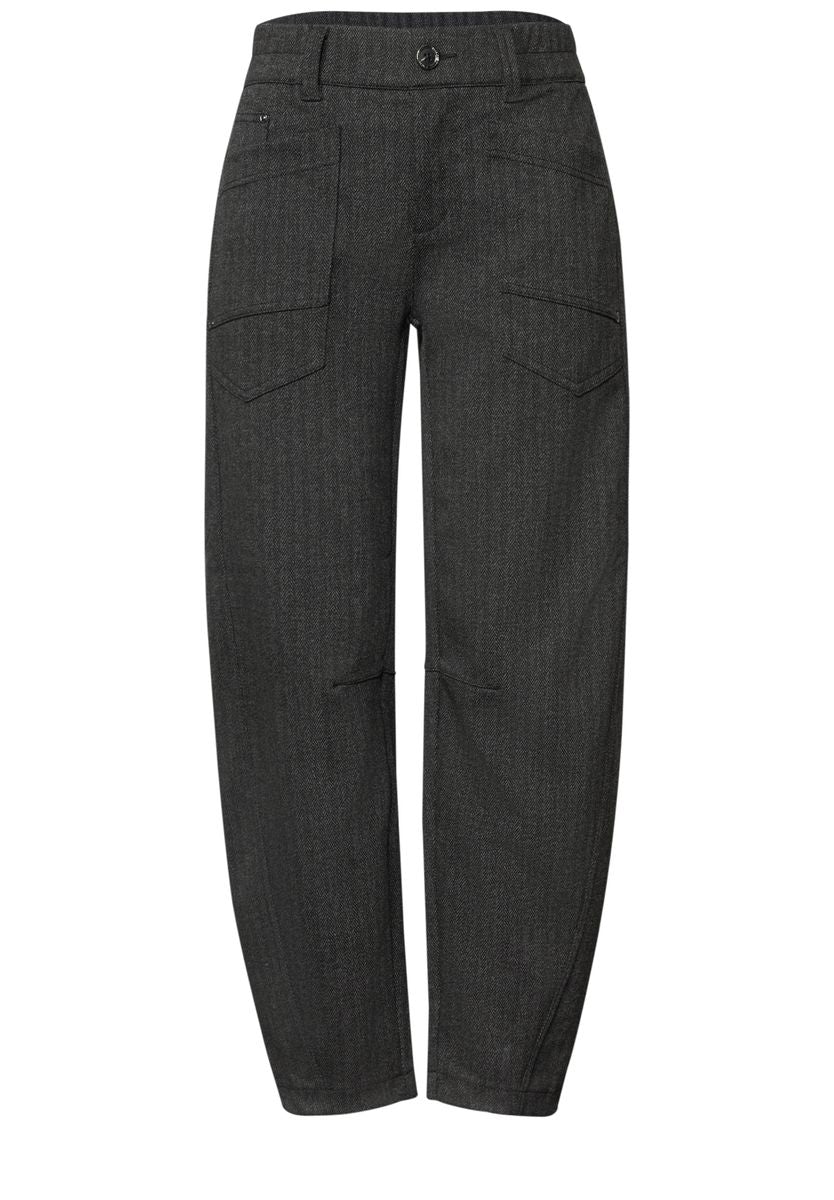 High Waist Barrel Leg Hose mit Elastikbund