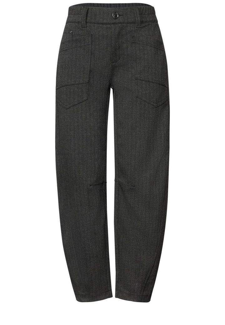 High Waist Barrel Leg Hose mit Elastikbund