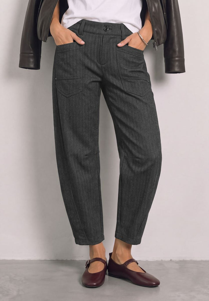 High Waist Barrel Leg Hose mit Elastikbund