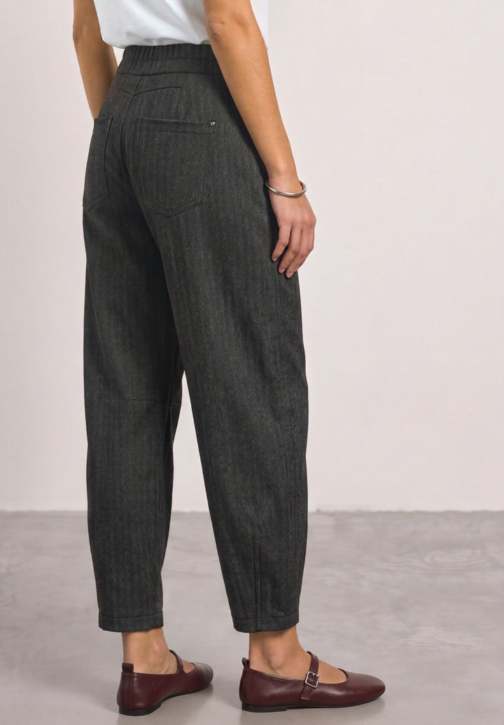 High Waist Barrel Leg Hose mit Elastikbund