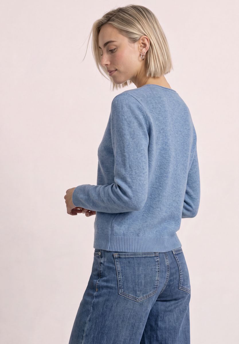 Cadigan mit V-Neck und Knopfleiste