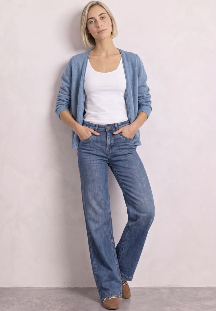 Cadigan mit V-Neck und Knopfleiste