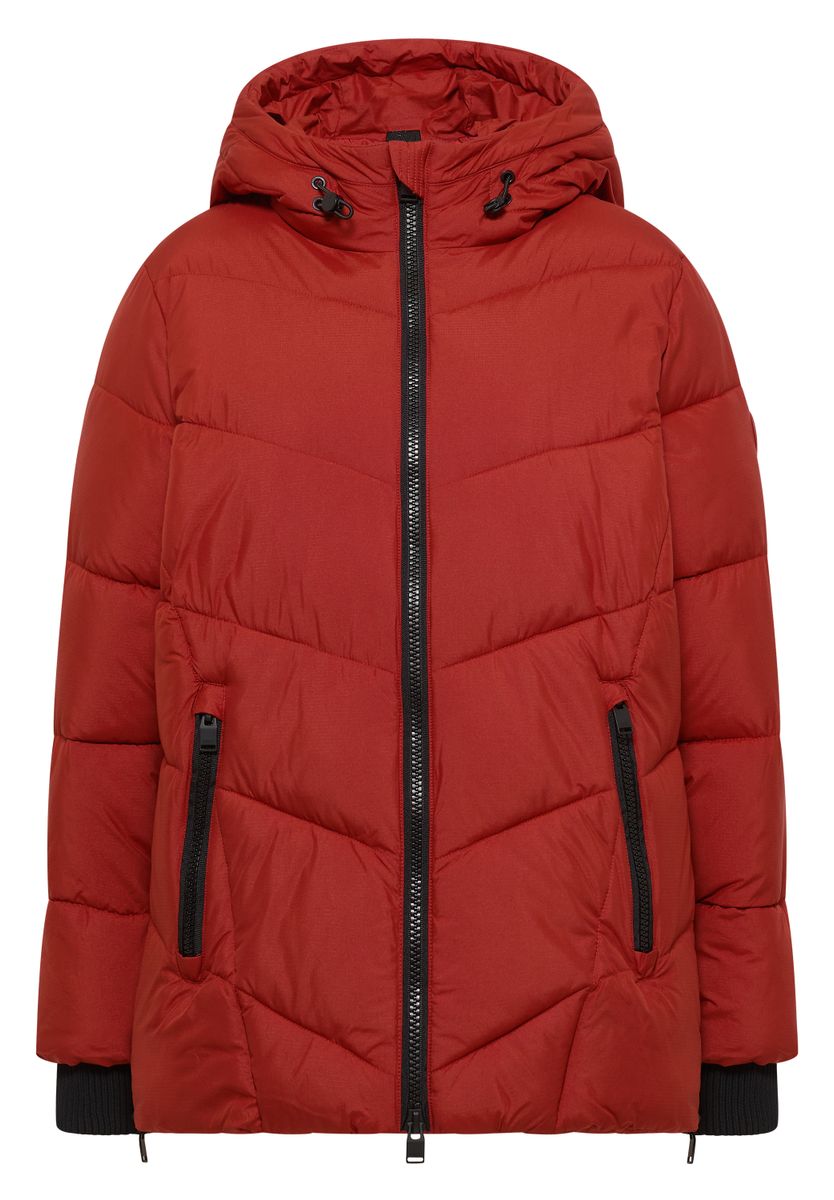 Puffer-Jacke in Midi-Länge mit Kapuze