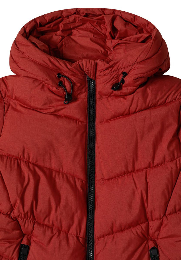 Puffer-Jacke in Midi-Länge mit Kapuze