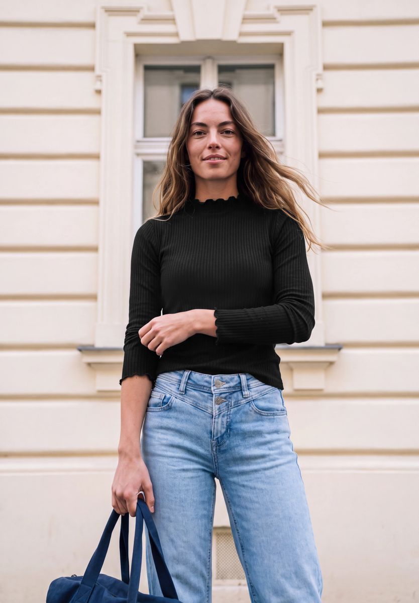 Langarm Shirt mit Turtle Neck