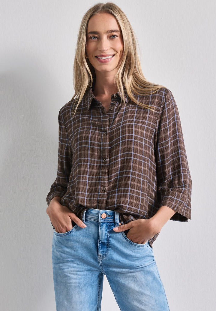 3/4-Arm Hemdbluse mit Muster