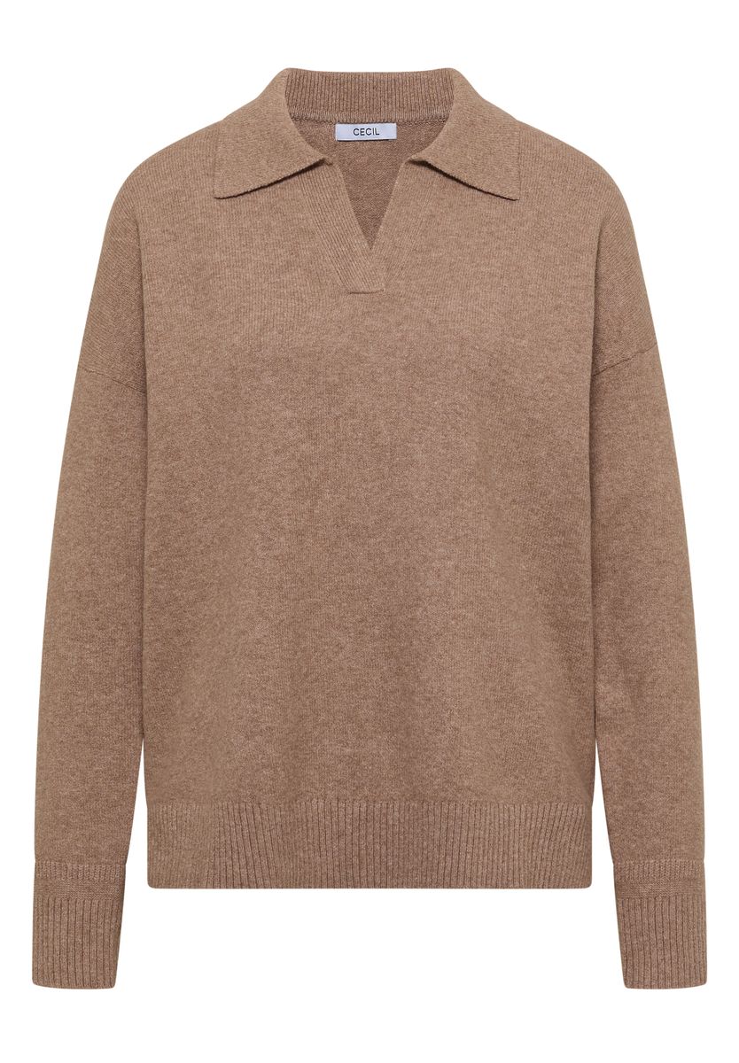 Langarm Pullover mit Polokragen