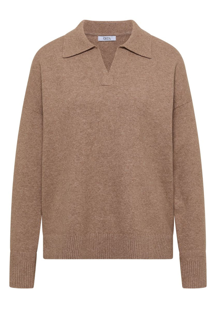 Langarm Pullover mit Polokragen