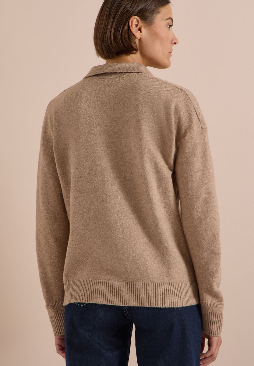 Langarm Pullover mit Polokragen