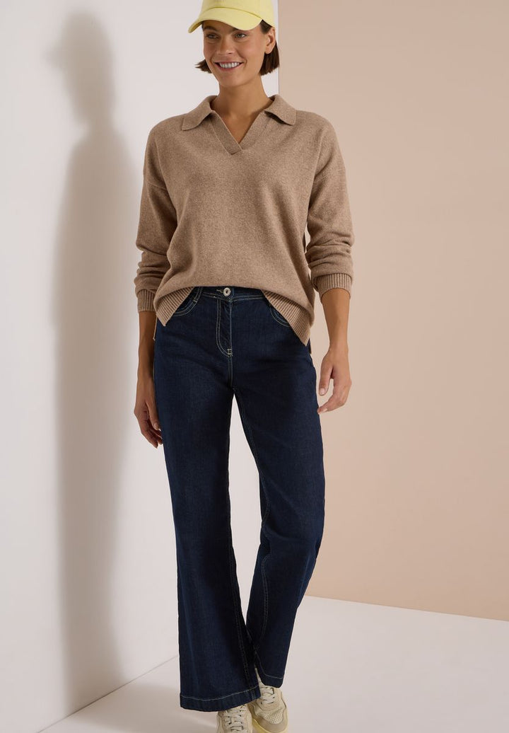 Langarm Pullover mit Polokragen