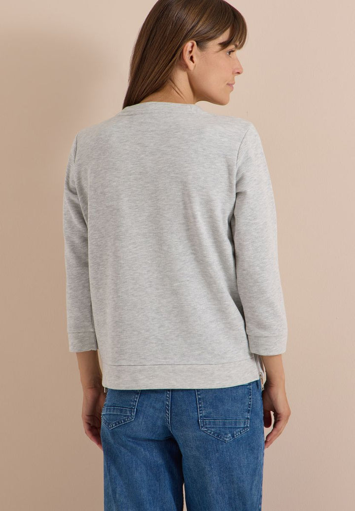 3/4-Arm Shirt mit Rundhals und Wording