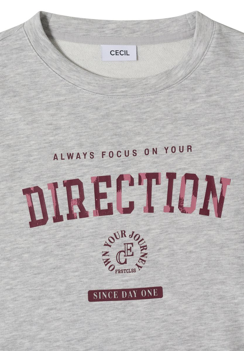 3/4-Arm Shirt mit Rundhals und Wording