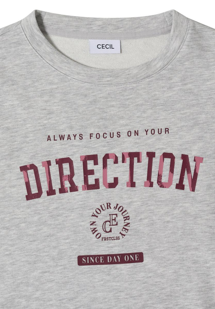 3/4-Arm Shirt mit Rundhals und Wording