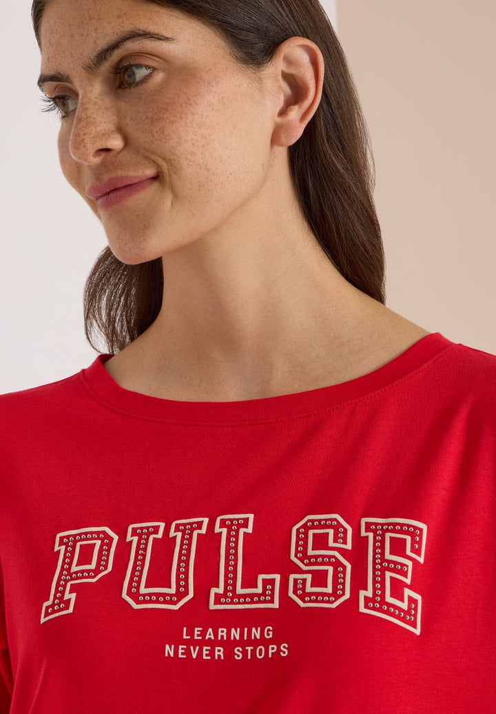 3/4-Arm Shirt mit Boat Neck und Print