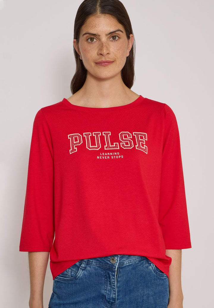 3/4-Arm Shirt mit Boat Neck und Print