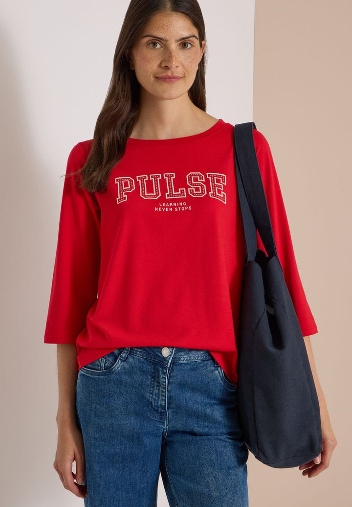 3/4-Arm Shirt mit Boat Neck und Print