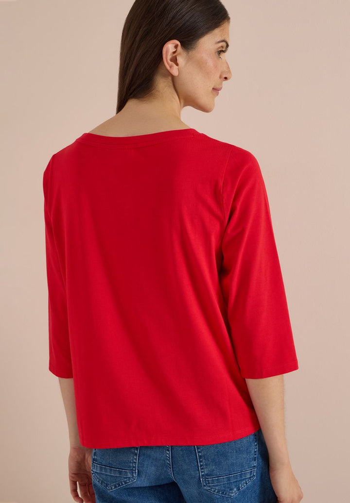 3/4-Arm Shirt mit Boat Neck und Print