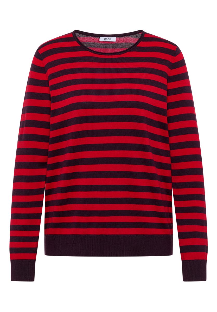 Pullover mit Rundhals und Streifen