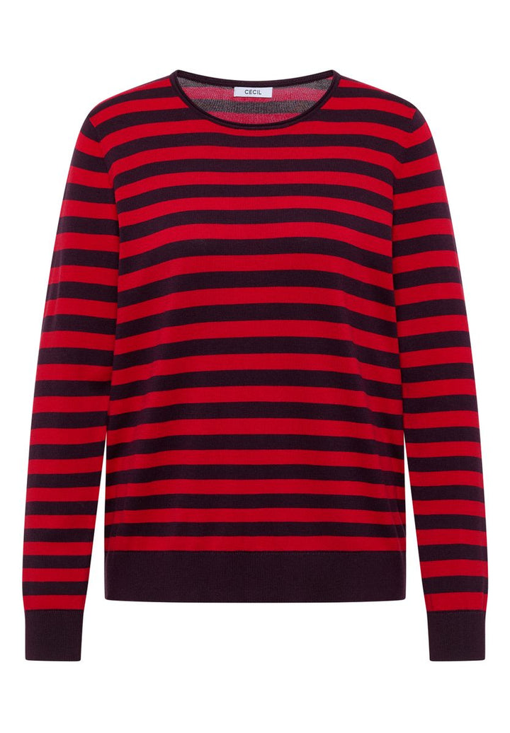 Pullover mit Rundhals und Streifen