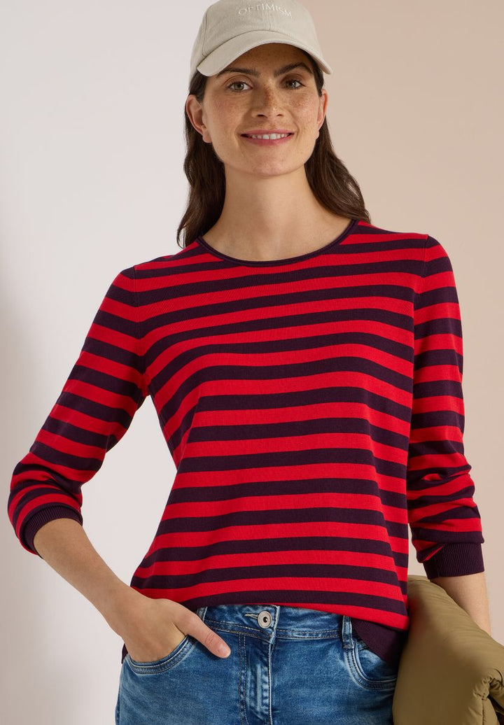 Pullover mit Rundhals und Streifen