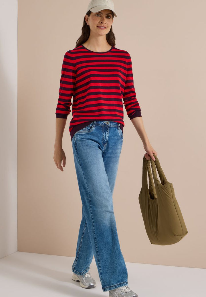 Pullover mit Rundhals und Streifen