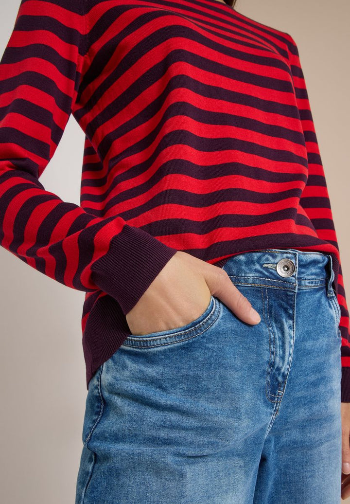 Pullover mit Rundhals und Streifen