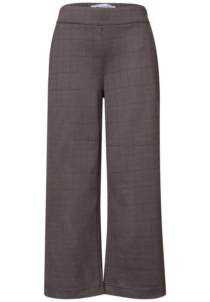 High Waist Wide Leg Culotte mit Karomuster