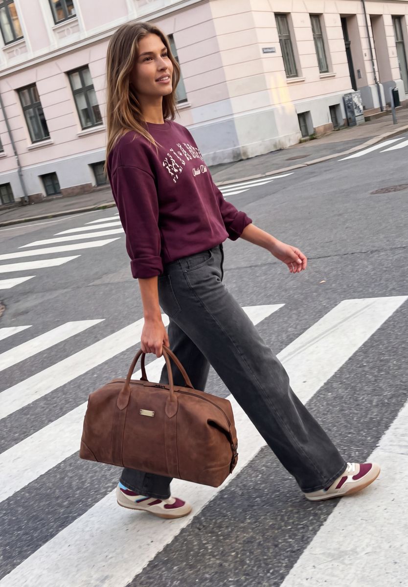Mid Waist Wide Leg Jeans im Casual Fit