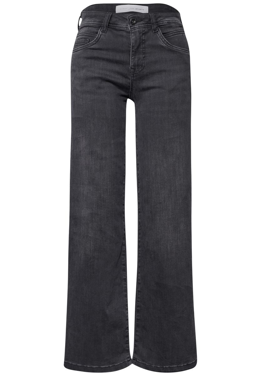 Mid Waist Wide Leg Jeans im Casual Fit