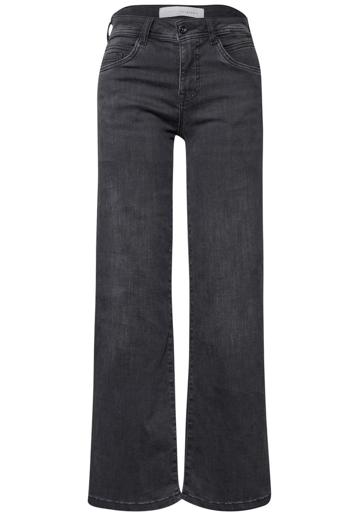 Mid Waist Wide Leg Jeans im Casual Fit
