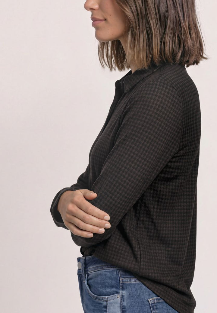 Langarm Jersey Shirt im Blusen-Look