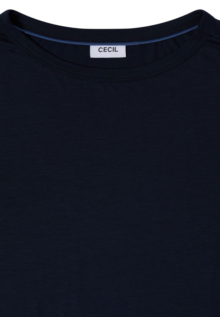 Langarm Shirt in Unifarbe mit Boat Neck