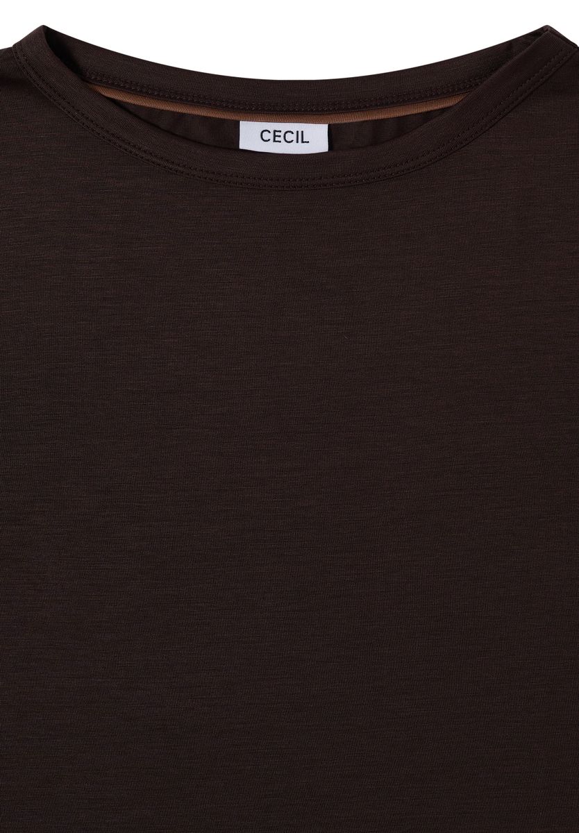 Langarm Shirt in Unifarbe mit Boat Neck